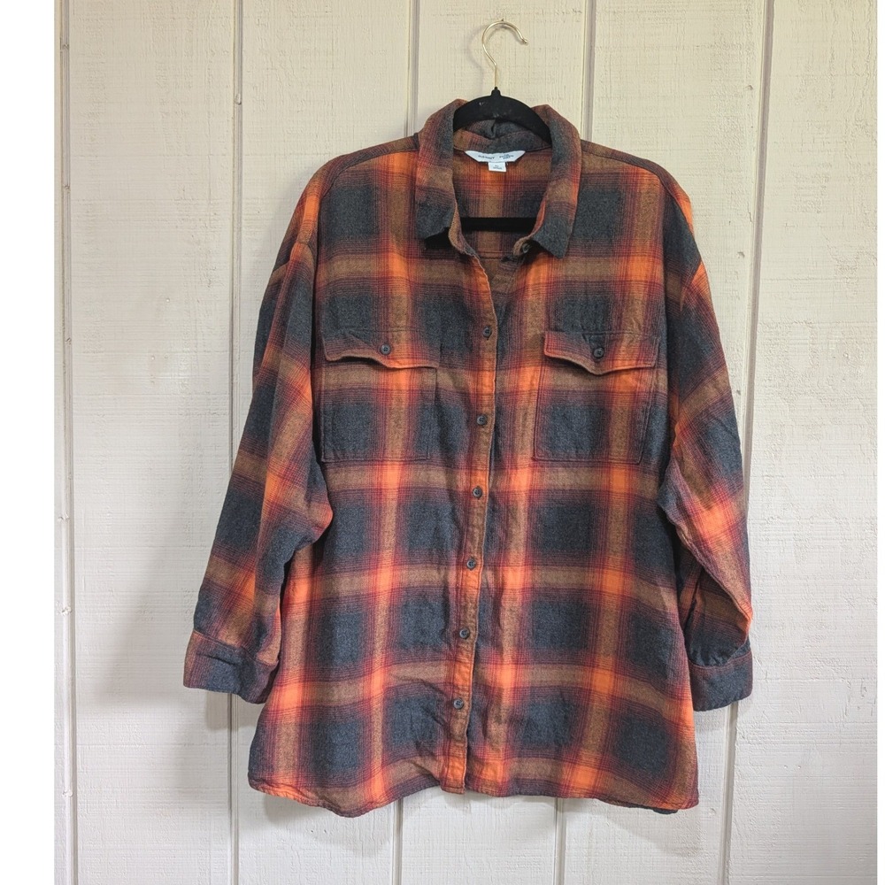 Old Navy Evermore Taylor Swift  Boyfriend Shirt Large Plaid Flannel Button